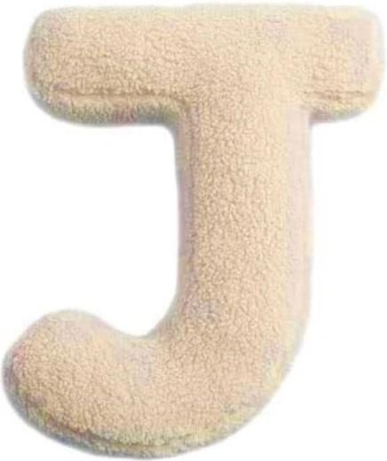 Mealini pliušinė raidė J, kreminė – 1 vnt.