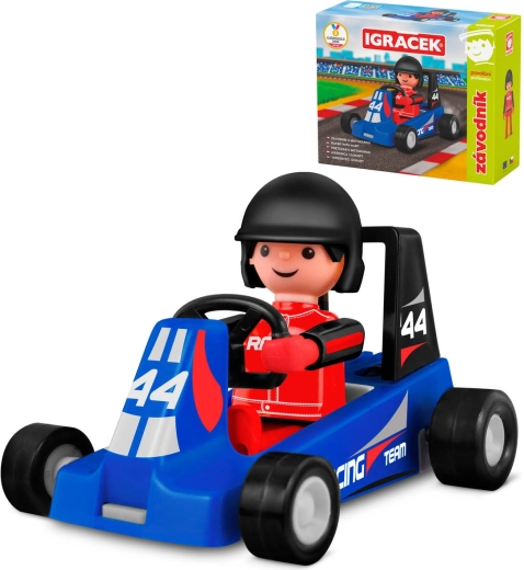 Efko Igráček lenktynininkas su mėlynu kartingu