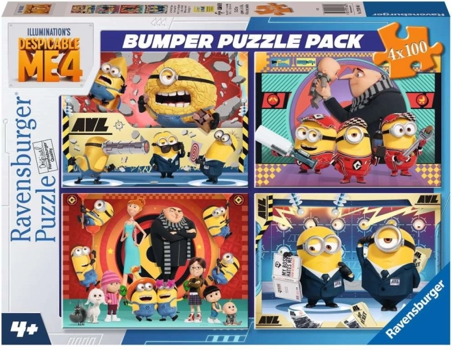 RAVENSBURGER Puzzle Despicable Me 4, 4x100 pieces