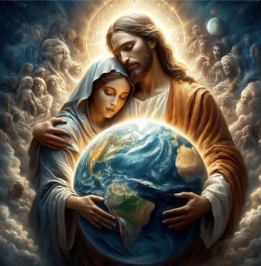 Norimpex Paint by Numbers Divine Protection Above the Globe 40 × 50 cm