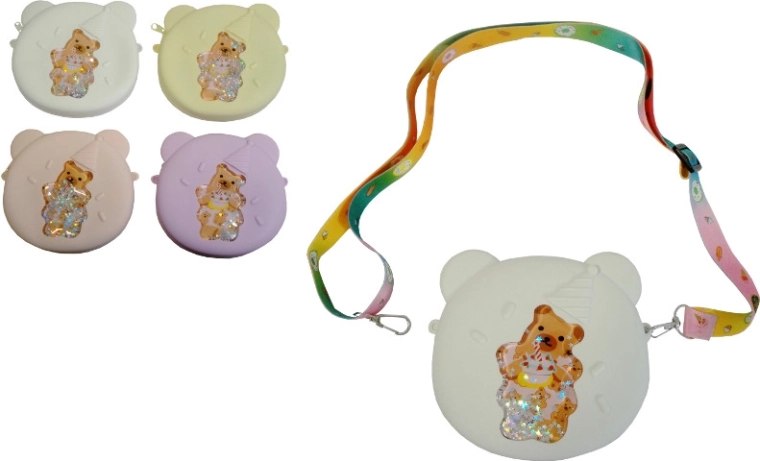 Silicone Purse with Bear and Sparkling Stars