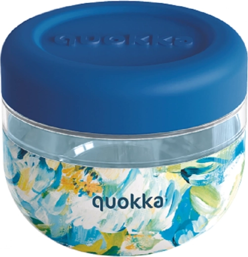 Maisto dėžutė Quokka Bubble Blue Peonies mėlyna 500 ml