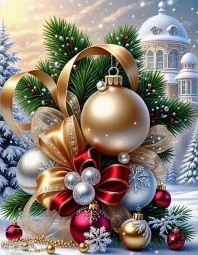 Norimpex Paint by Numbers Christmas Ornament 40 × 50 cm