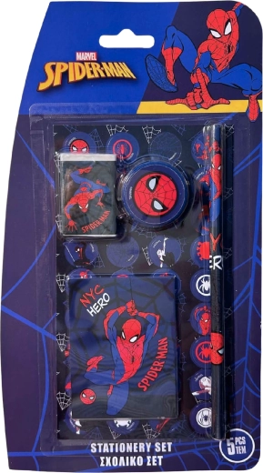 Five-Piece Spider-Man School Writing Set, Dark Blue