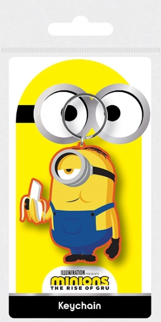 Guminis raktų pakabukas „Minionai“ – Stuartas su bananu
