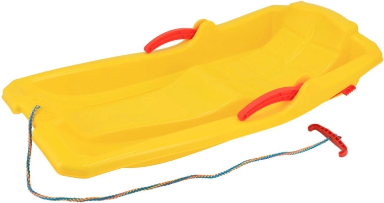 Plastic sled with brakes Baby Mix KAROL yellow
