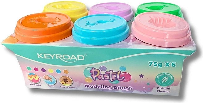 Modeliavimo masė Keyroad, 6 pastelinių spalvų, 450 g