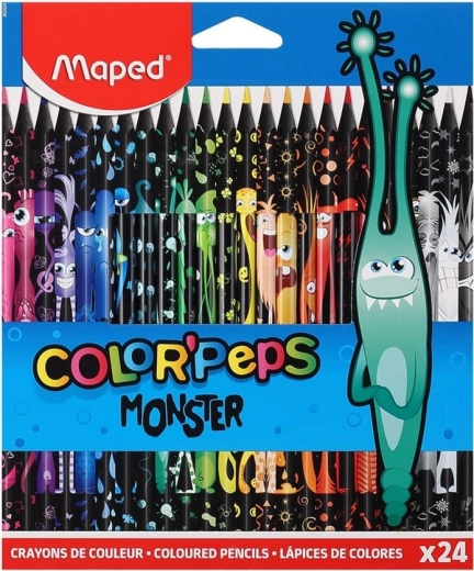 Trikampiai spalvoti pieštukai MAPED Color'Peps Monster, 24 vnt.