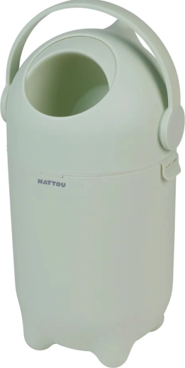 Diaper bin with odour-control system – one-hand operation