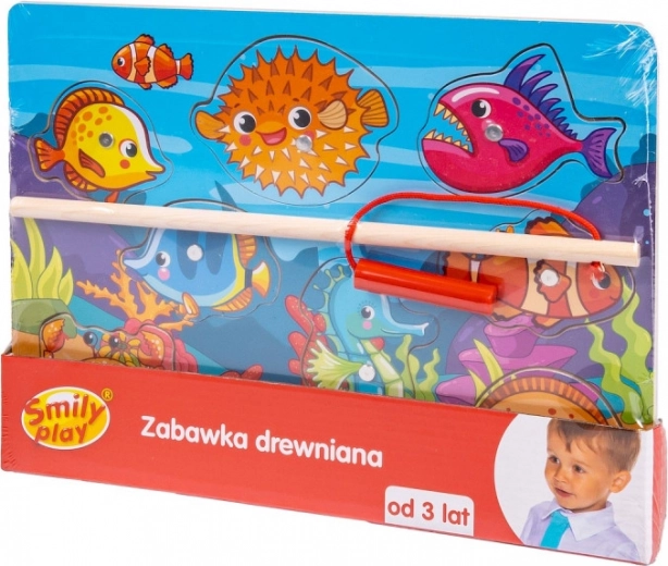 Medinė magnetinė dėlionė „Žvejyba“ vaikams