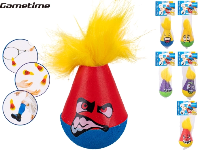 Gametime žongliravimo kamuoliukas – pabaisiukas su plaukeliais, 12 cm