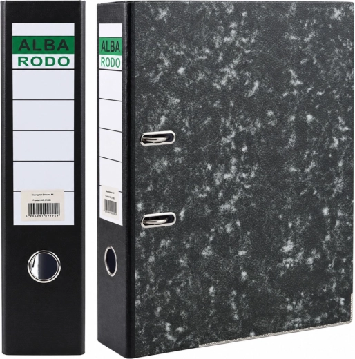 A4 document binder 80 mm with lever-arch mechanism, grey marble - 1 piece