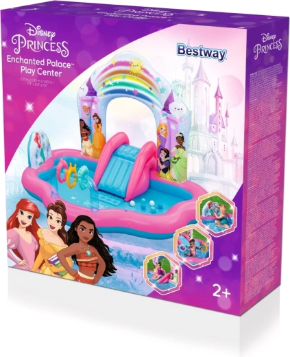 Pripučiamas Disney Princess žaidimų centras su čiuožykla ir purkštuku
