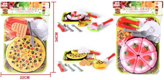 Plastikinių maisto produktų rinkinys – pica ir tortas