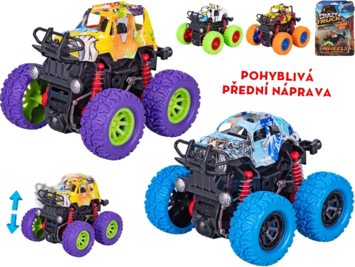 Monstrinis sunkvežimis Crazy Truck su inerciniu mechanizmu 9 cm