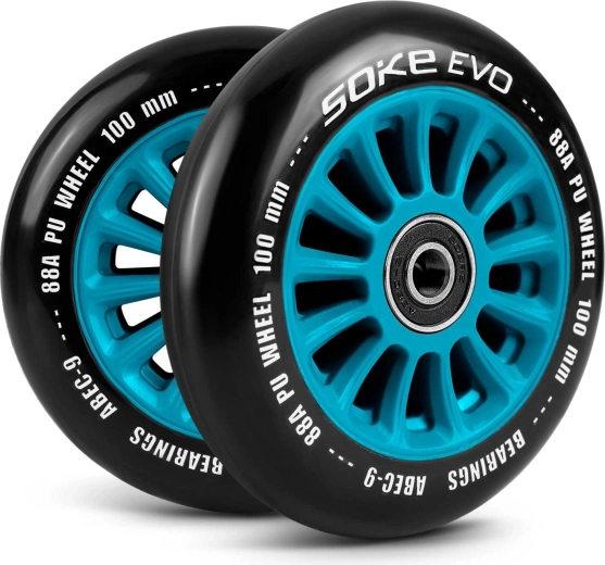 Paspirtuko ratukai 100 mm mėlyni – rinkinys 2 vnt. SOKE
