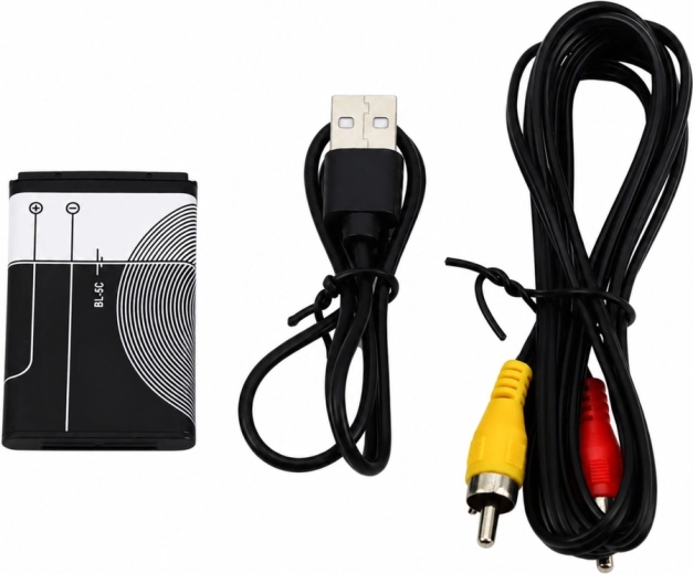 TV connection via AV and accessories included
