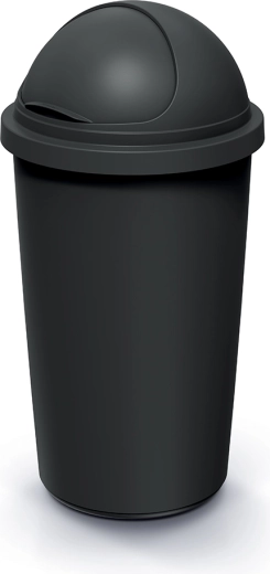 Šiukšliadėžė 60 l COMPACTA R Roller iš perdirbto plastiko, juoda