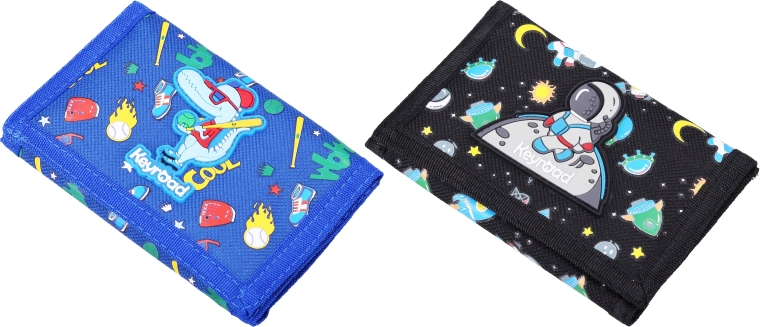 Children's textile wallet with hook-and-loop fastening, 3D design - 1 piece
