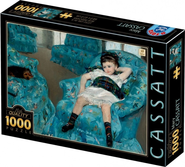Dėlionė „Maža mergaitė mėlyname krėsle“ 1000 detalių D-Toys