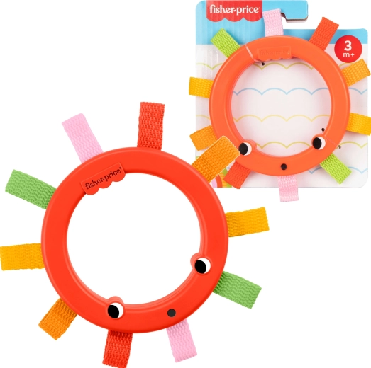 Sensorinis žiedas – barškutis kūdikiams, tamsiai raudonas, FISHER-PRICE