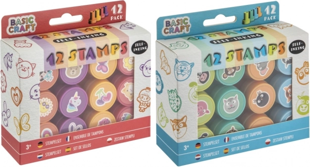 Linksmieji savaime užsidažantys antspaudukai Basic Craft 12 vnt.