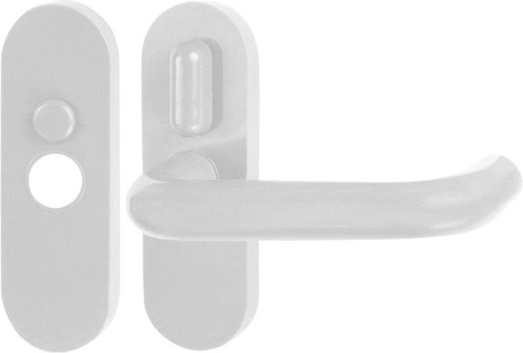 Interior door handle with lever, white plastic