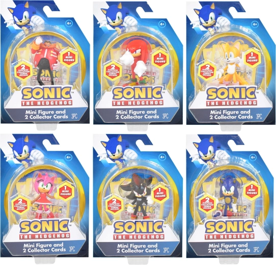 Sonic mini figūrėlė su 2 kolekcinėmis kortelėmis