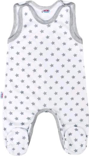 New Baby Classic II baby romper, gray with stars