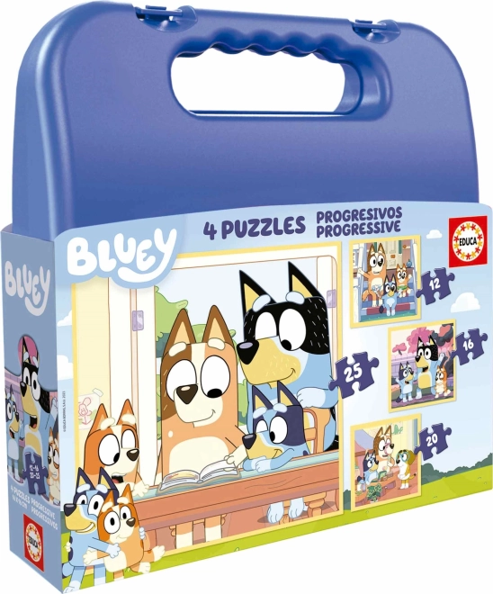 Dėlionė plastikiniame lagaminėlyje Bluey 4in1