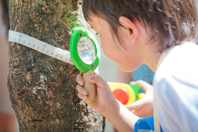 Magnifying details during play and discovery