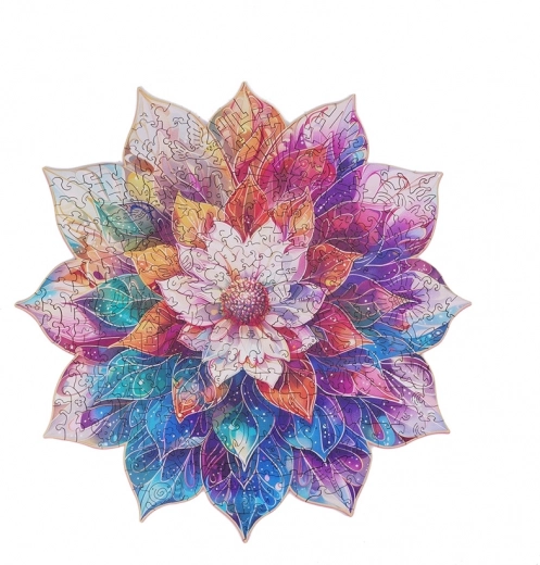Medinė dėlionė „Gėlių mandala“