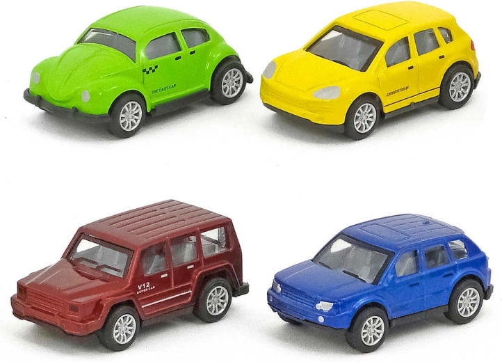 Metalinis lengvasis automobiliukas 6,5 cm dėžutėje (įvairūs tipai) – 1 vnt.