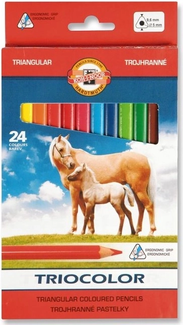 Trikampiai spalvoti pieštukai Koh-i-noor 24 vnt. Triocolor