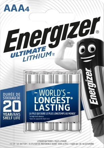 Ličio baterijos AAA ENERGIZER Ultimate Lithium 1,5 V – 4 vnt.