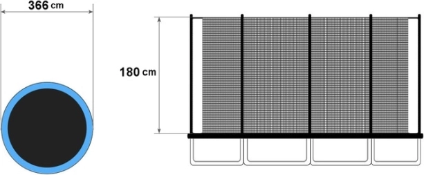 Tinka 12 ft batutams su 8 stulpais