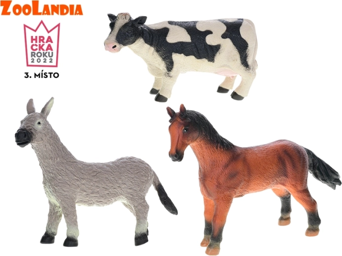 Zoolandia farm animals 21–24 cm – cow, horse and donkey
