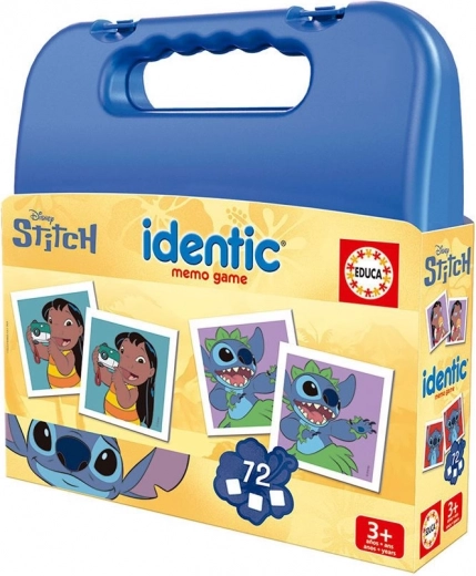 EDUCA atminties žaidimas (Pexeso) lagaminėlis „Stitch“ 72 kortelės