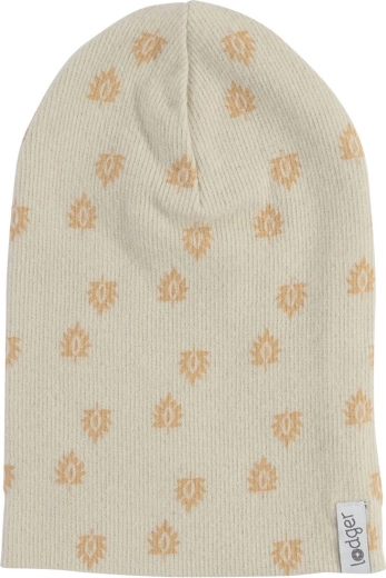 Lodger medvilninė briaunuota kepurė Beanie Print Rib Birch (1–2 metai)