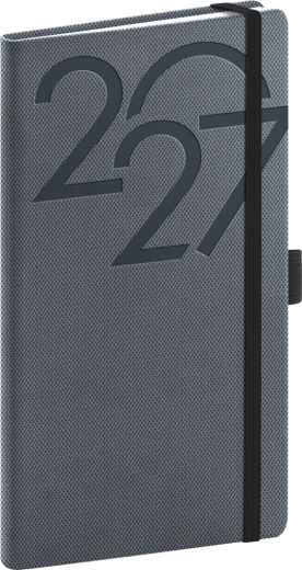 Notique Ajax 2027 pocket diary, black, 9 × 15.5 cm