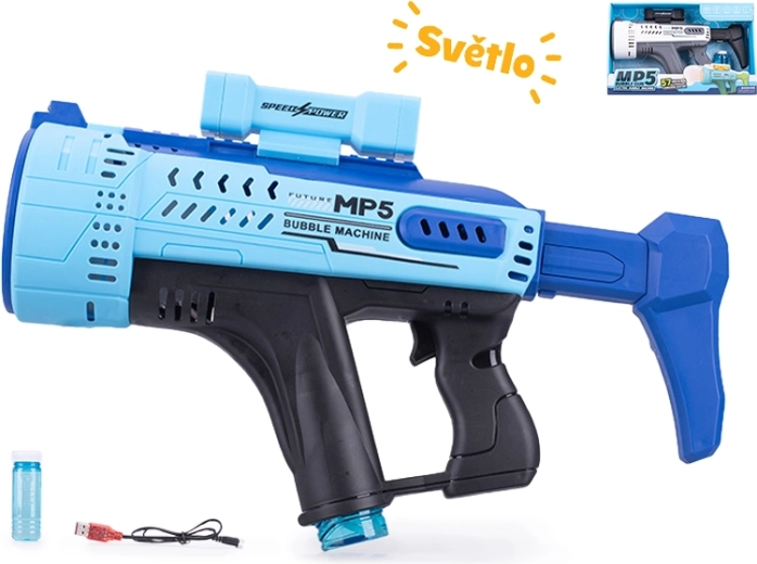 Burbulų pistoletas MP5 su šviesos efektais