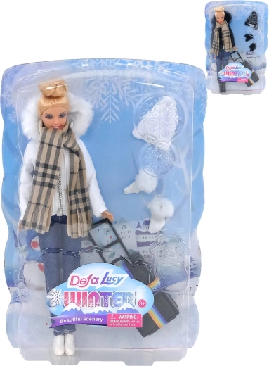 Lėlė Defa Lucy Winter su žieminiais drabužėliais ir priedais – 1 vnt.