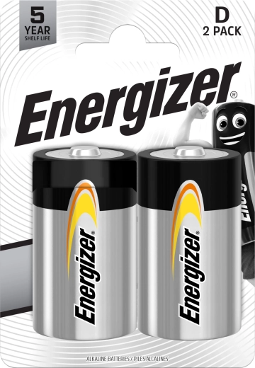 Šarminės baterijos D ENERGIZER Everyday, 1,5 V (2 vnt.)