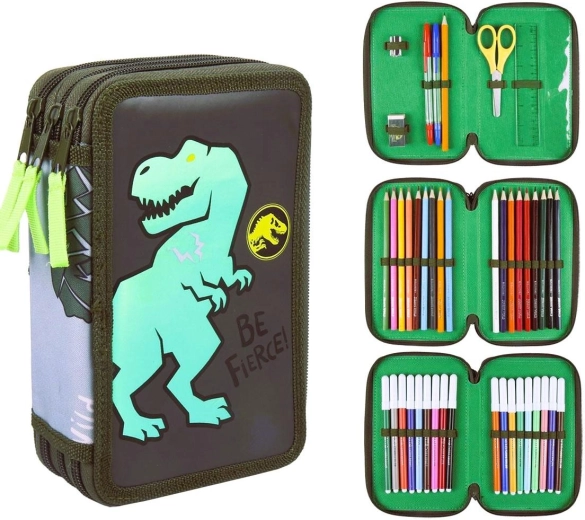 Cerda equipped three-tier pencil case Jurassic Park