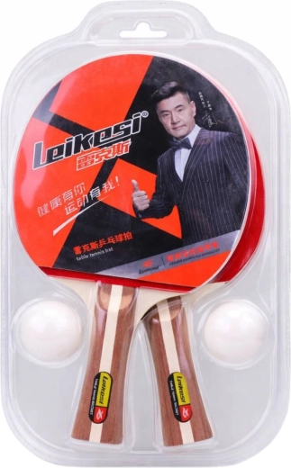 Table tennis set with 2 paddles and 2 balls