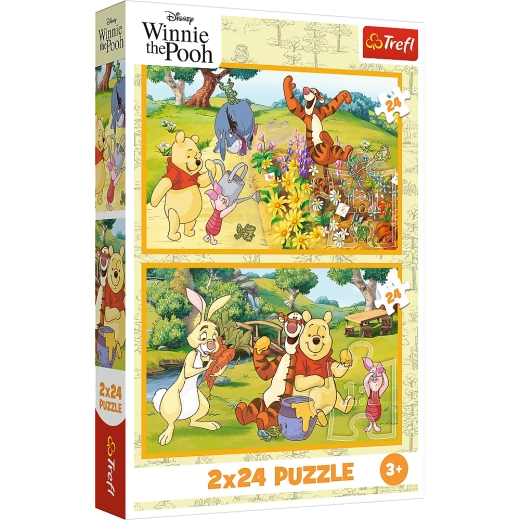 Puzzle 2x24 Disney Winnie the Pooh - A Day in the Garden