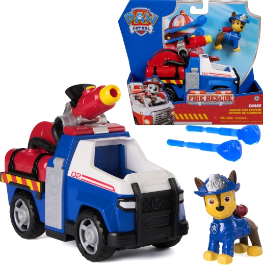 Paw Patrol gaisrinis gelbėjimo automobilis CHASE su figūrėle ir vandens šoviniais