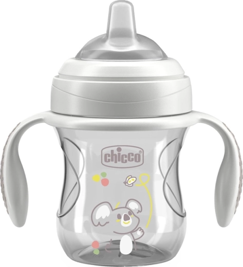 Chicco Transition training cup with handles, grey, 200 ml, 4m+