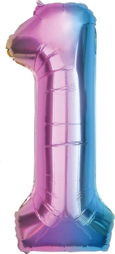 Folinis balionas skaičius 1, vaivorykštinis, 85 cm