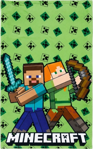 Minecraft rankšluostis 30 × 50 cm žalias – Steve ir Alex